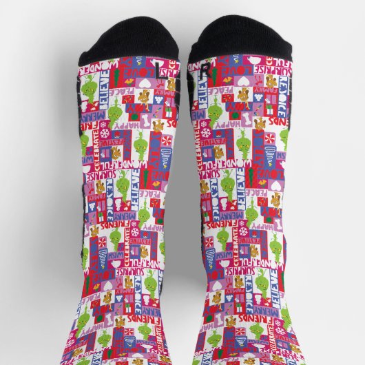 リトルグインチ |カラフルクリスマスパターン ソックス (上部)