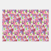 リトルグインチ |カラフルクリスマスパターン ラッピングペーパーシート (正面)