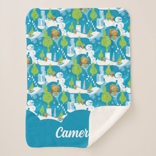 リトルグインチ |グラニメリーマスティール（緑がかった色）パターン シェルパブランケット (正面)