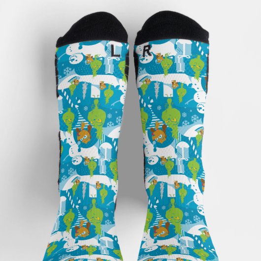 リトルグインチ |グラニメリーマスティール（緑がかった色）パターン ソックス (上部)