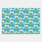 リトルグインチ |グラニメリーマスティール（緑がかった色）パターン ラッピングペーパーシート (正面2)