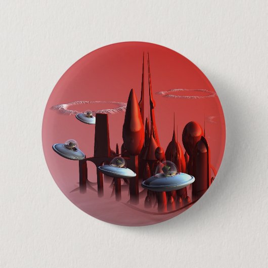 リトルグリーンインベーダーボタン 缶バッジ (正面)