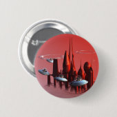 リトルグリーンインベーダーボタン 缶バッジ (正面&裏面)