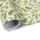 リトルグリーンウォーター色ファーン葉 ラッピングペーパー (ロールコーナー)