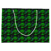 リトルグリーンデビル – レトロルックの抽象芸術パターン ラージペーパーバッグ (裏面)