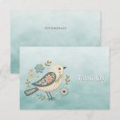 リトルグリーンバードフローラサンキューカード サンキューカード (正面/裏面)