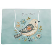 リトルグリーンバードフローラ抱き枕 ラージペーパーバッグ (正面)