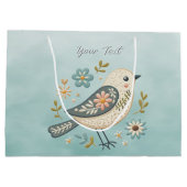 リトルグリーンバードフローラ抱き枕 ラージペーパーバッグ (裏面)