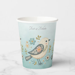 リトルグリーンバードフローラ紙カップ 紙コップ