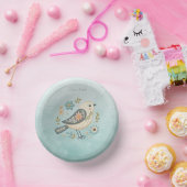 リトルグリーンバードフローラ紙ボウル ペーパーボウル (パーティー)