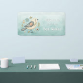 リトルグリーンバードフローラ赤ちゃんシャワー 横断幕 (トレードショー)