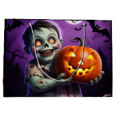 リトルグリーンモンスターカボチャの友人 ラージペーパーバッグ (裏面)