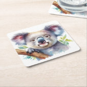 リトルコアラベアオーストラリア動物 スクエアペーパーコースター (アングル)