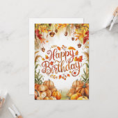 リトルコジ魅力的ー秋秋ハッピーバースデー カード (正面/裏面インサイチュ)