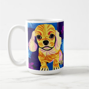 リトルコッカースパニエル犬パピーキルトライクデザイン コーヒーマグカップ