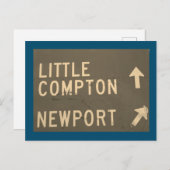 リトルコンプトン，ニューポート， RIヴィンテージ標識 ポストカード (正面/裏面)