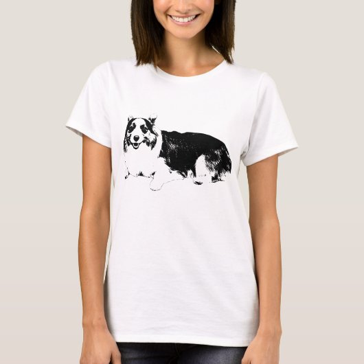 リトルコーギー静かな笑顔 Tシャツ (正面)