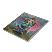 リトルゴシックの妖精とドラゴンファンタジーアートタイル タイル (側面)