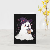 リトルゴーストアイスコーヒー スプーキシーズン かわいいゴースト H カード (黄色い花)