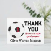 リトルゴールキーパーサッカー男の赤ちゃんの1歳 サンキューカード (スタンド正面)