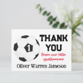 リトルゴールキーパーサッカー男の赤ちゃんの1歳 サンキューカード (スタンド正面)