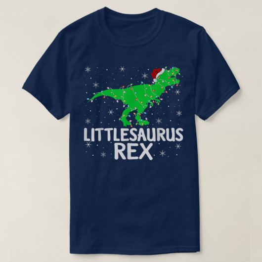 リトルサウルレクリスマスライツサンタトレ恐竜Chr Tシャツ (デザイン正面)