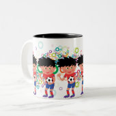 リトルサッカースター:アウトドアスポーツの子供 ツートーンマグカップ (正面左)