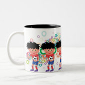 リトルサッカースター:アウトドアスポーツの子供 ツートーンマグカップ (左)