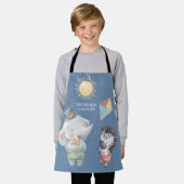 リトルサファリアニマルおもしろい エプロン (着用した状態)