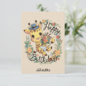 リトルサファリキリン誕生日 カード (スタンド正面)