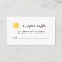 リトルサンシャインおむつラッフルチケットエンクロージャーCa