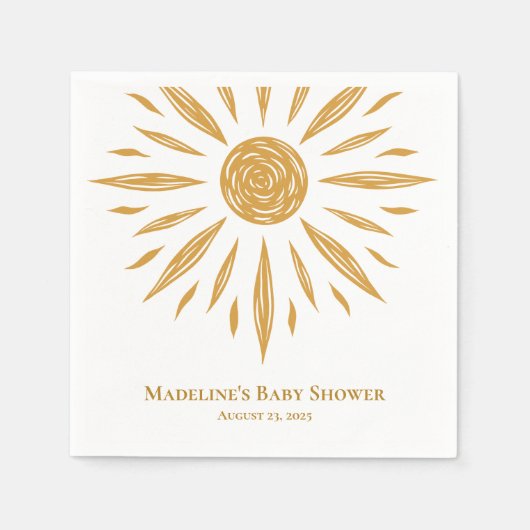 リトルサンシャインカスタムベイビーシャワーナプキン スタンダードカクテルナプキン (正面)