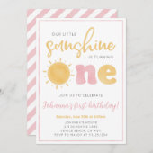 リトルサンシャインガールバースデーパーティーの招待 招待状 (正面/裏面)