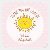 リトルサンシャインガール誕生日サンシャインガール来サンキュー スクエアシール (正面)