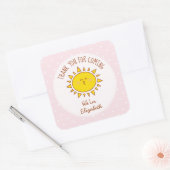 リトルサンシャインガール誕生日サンシャインガール来サンキュー スクエアシール (封筒)