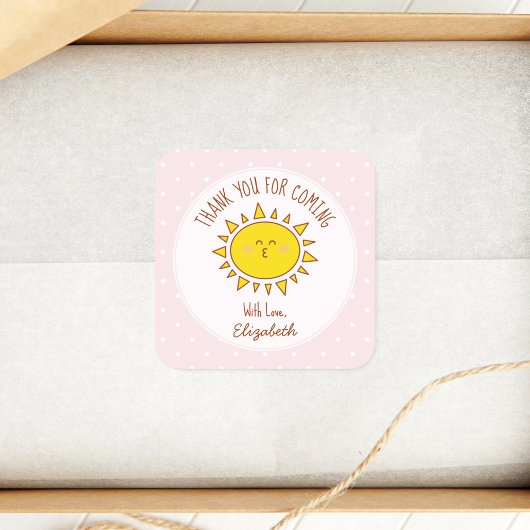 リトルサンシャインガール誕生日サンシャインガール来サンキュー スクエアシール