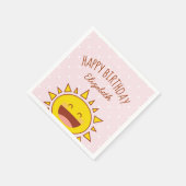 リトルサンシャインガール誕生日ハッピーバースデーパーティー スタンダードカクテルナプキン (角)