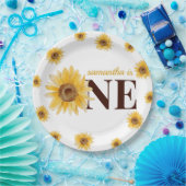 リトルサンシャインサンフラワー1st誕生日 ペーパープレート (パーティー)