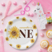 リトルサンシャインサンフラワー1st誕生日 ペーパープレート (パーティー)