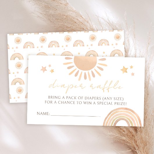 リトルサンシャインサンベビーシャワーおむつラッフル エンクロージャーカード