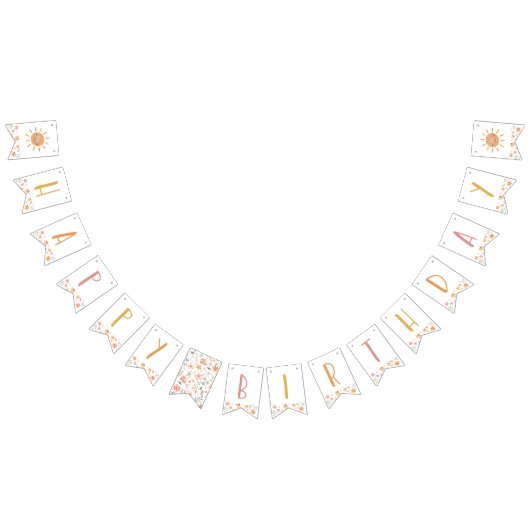 リトルサンシャインハッピーバースデーバナー バンティングフラッグ (全)