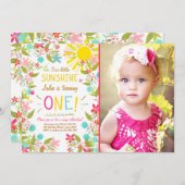 リトルサンシャインバースデーパーティー招待フローラ 招待状 (正面/裏面)