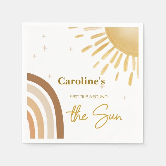 リトルサンシャインファーストのまわりにトリップザサン誕生日 スタンダードカクテルナプキン (正面)