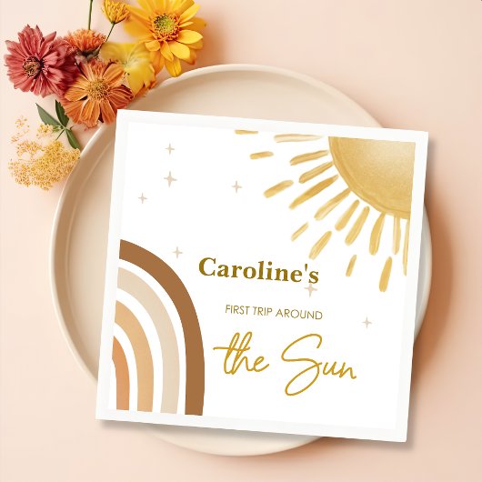リトルサンシャインファーストのまわりにトリップザサン誕生日 スタンダードカクテルナプキン