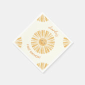 リトルサンシャインファースト誕生日 パーソナライズされた スタンダードカクテルナプキン (角)