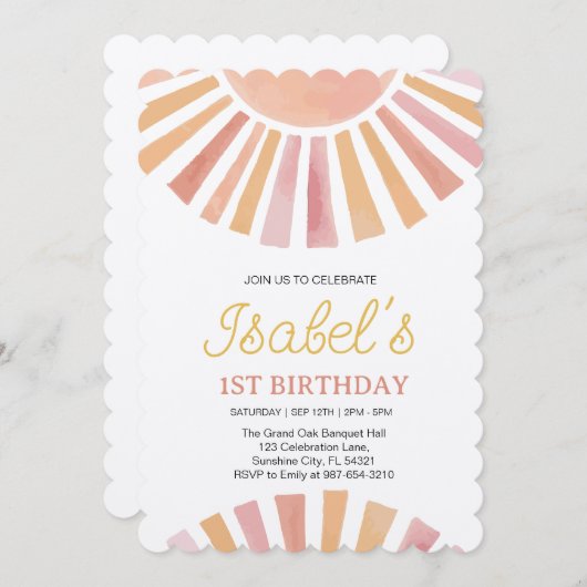 リトルサンシャインファースト誕生 招待状 (正面/裏面)