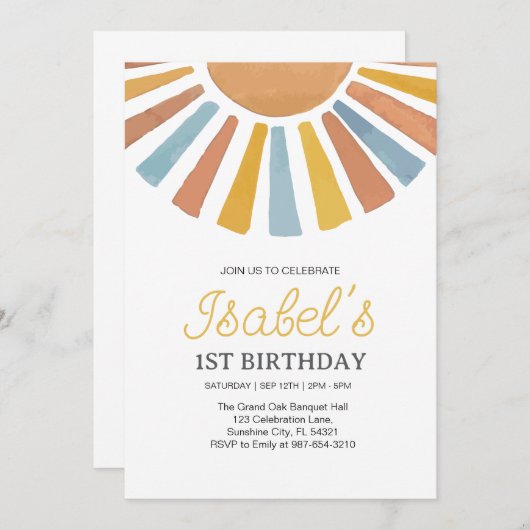 リトルサンシャインファースト誕生 招待状 (正面/裏面)