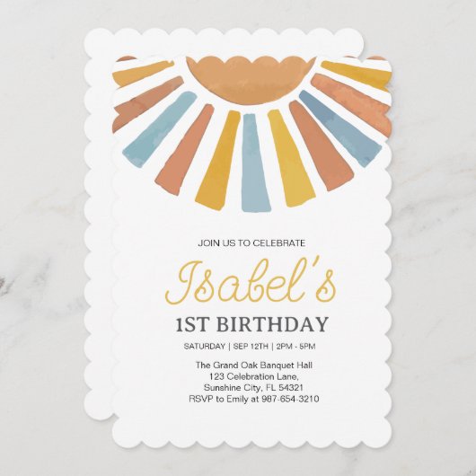 リトルサンシャインファースト誕生 招待状 (正面/裏面)