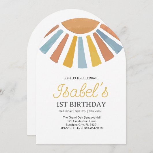 リトルサンシャインファースト誕生 招待状 (正面/裏面)