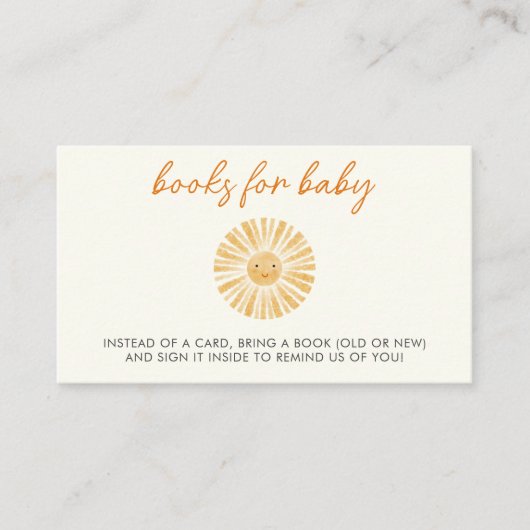 リトルサンシャインベビーシャワー予約リクエスト エンクロージャーカード (正面)